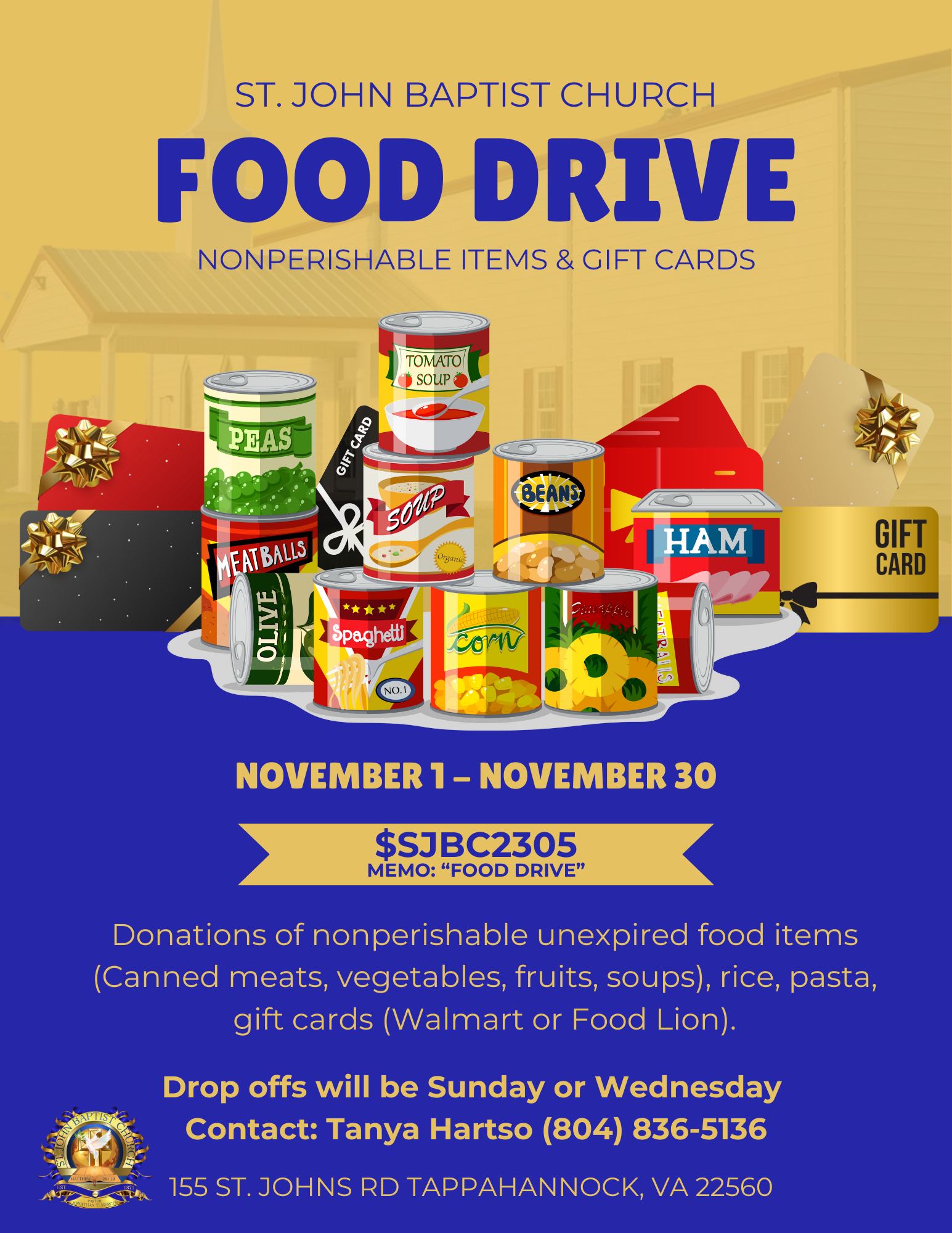 Yellow and White Modern Food Drive Flyer.png